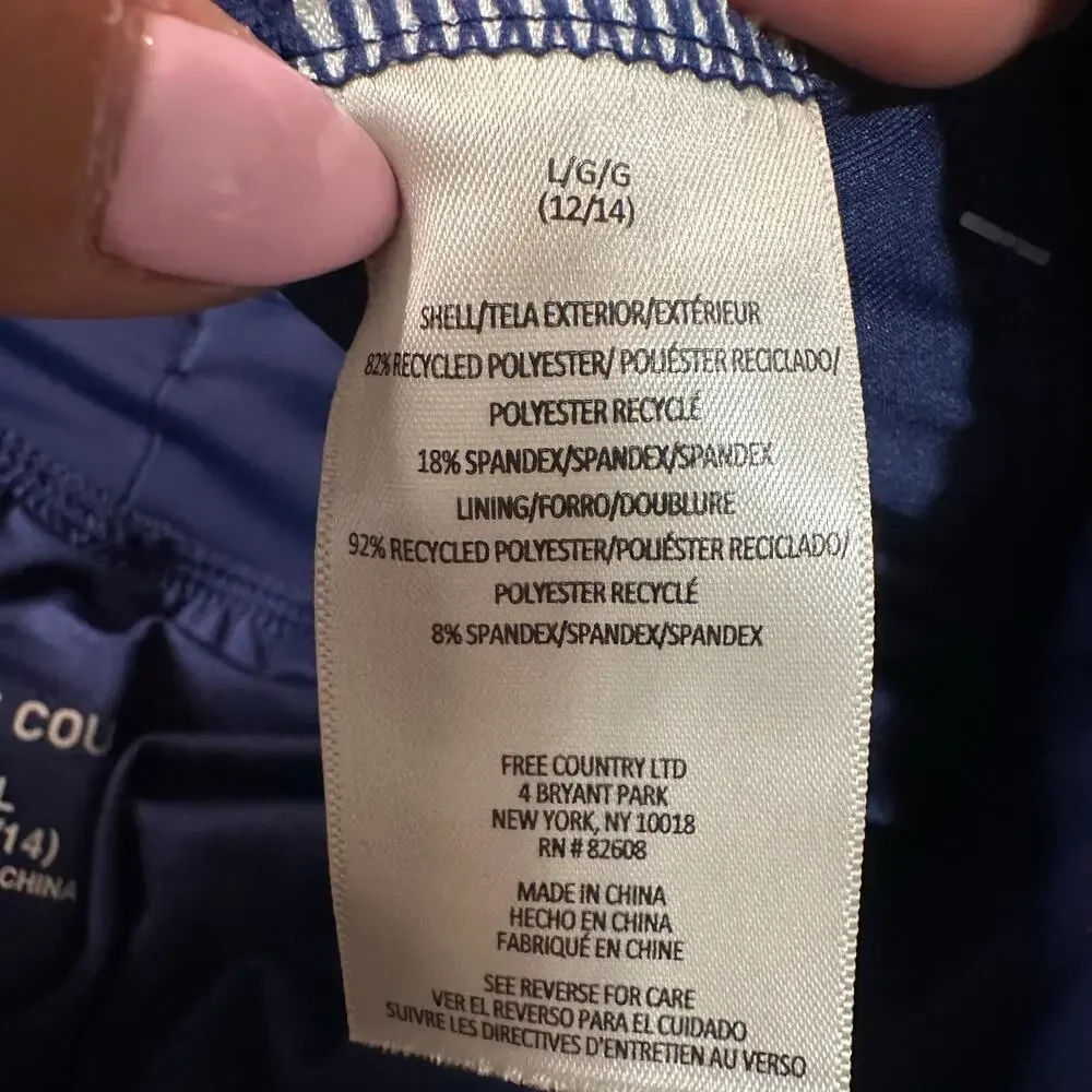 FREE COUNTRY Women's Drawstring Swim Short Size L In Marine - Picture 10 of 11